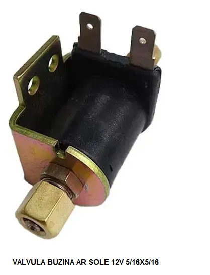 VALVULA BUZINA AR SOLE 12V 5/16X5/16