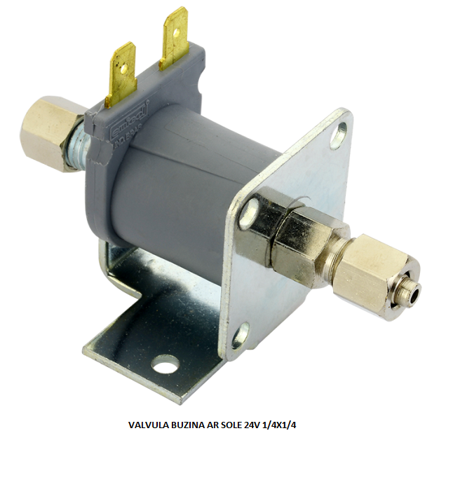 VALVULA BUZINA AR SOLE 24V 1/4X1/4