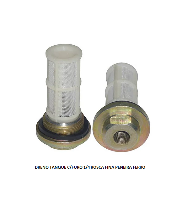 DRENO TANQUE C/FURO 1/4 ROSCA FINA PENEIRA FERRO