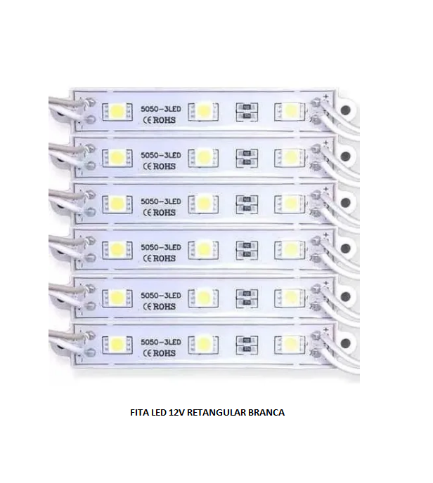 FITA LED 12V RETANGULAR COLORIDA