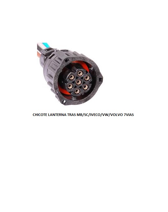 CHICOTE LANTERNA TRAS MB/SC/IVECO/VW/VOLVO 7 VIAS