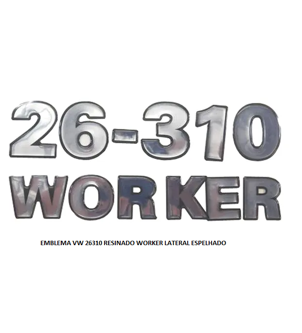 EMBLEMA VW 26310 RESINADO WORKER LATERAL ESPELHADO
