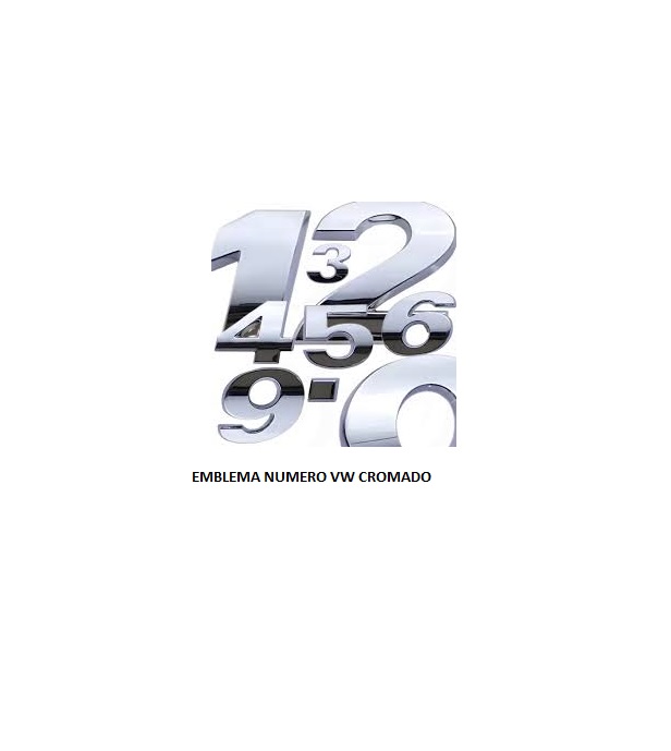 EMBLEMA NUMERO VW 4 CROMADO