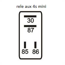 RELE AUX 12V 4S MINI 20A DNI0123