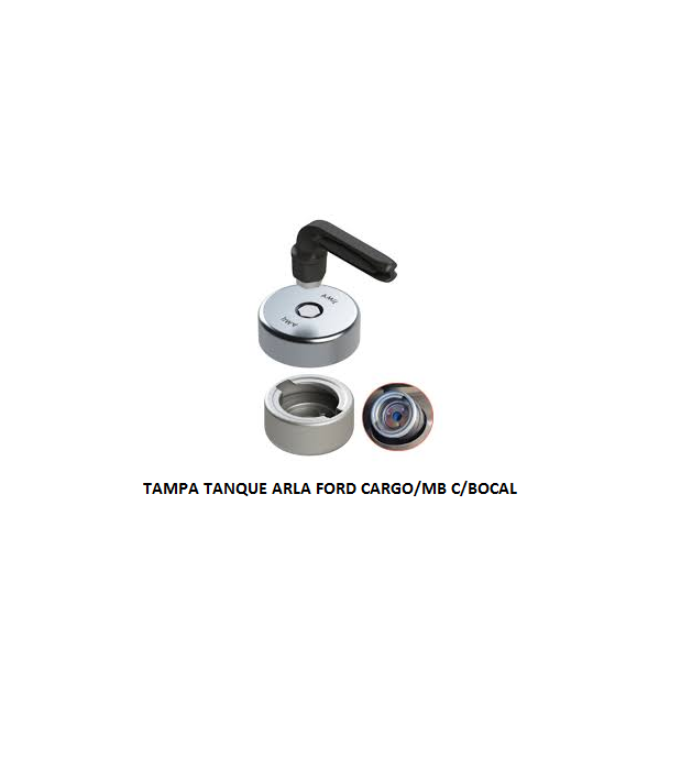 TAMPA TANQUE ARLA FORD CARGO/MB ALUMINIO C/BOCAL