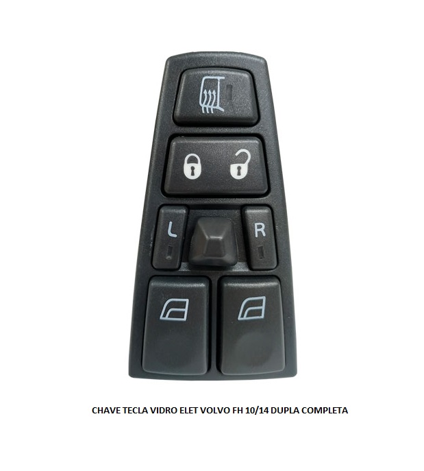 CHAVE TECLA VIDRO ELET VOLVO FH 10/14 DUPLA COMPLETA