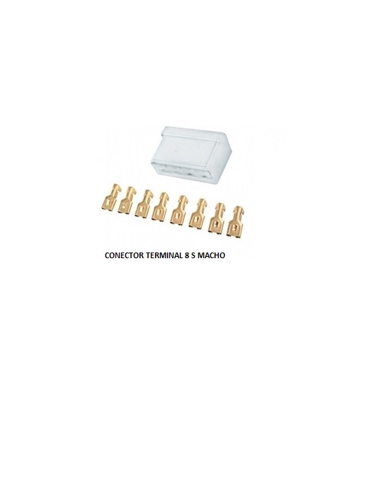 CONECTOR TERMINAL 8 VIAS MACHO P/TER/FEMEA