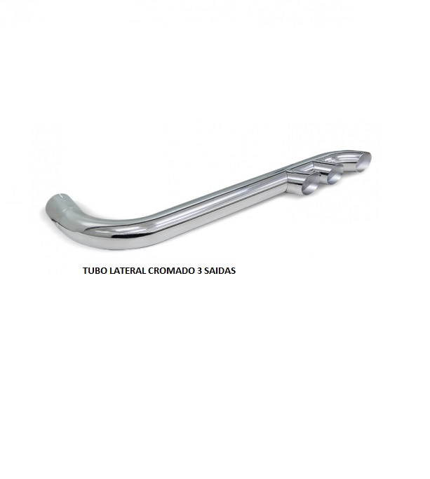 TUBO LATERAL CROMADO 4,1/2 2000MM 3 SAIDAS