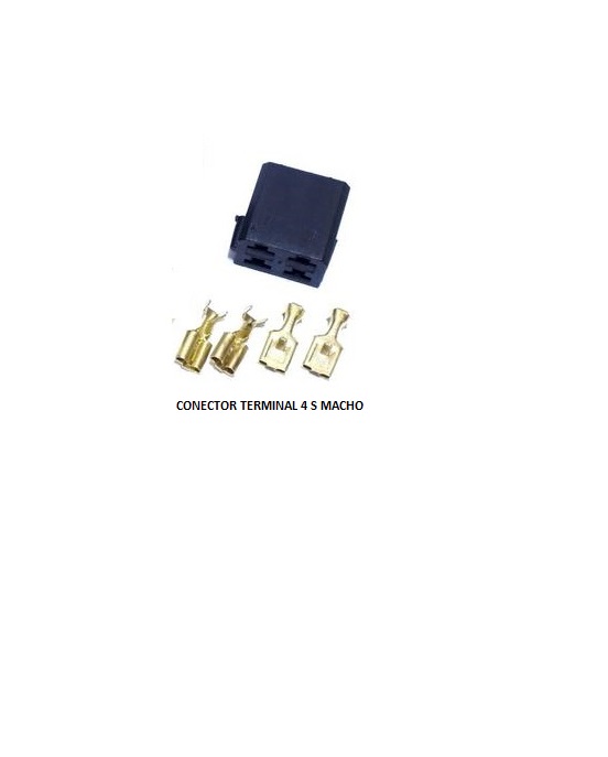 CONECTOR TERMINAL 4 VIAS MACHO P/TER/FEMEA