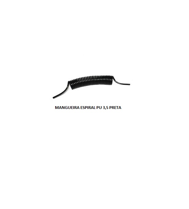 MANGUEIRA ESPIRAL PU 3,5 PRETA