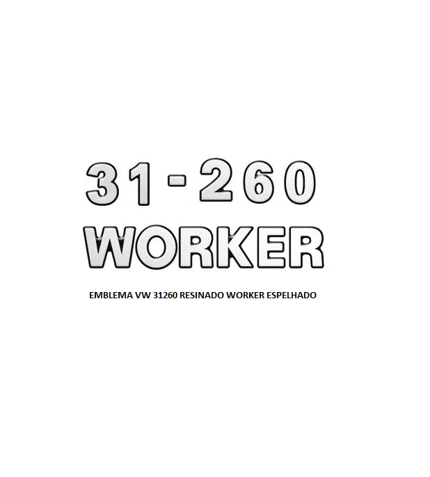 EMBLEMA VW 31260 RESINADO WORKER ESPELHADO
