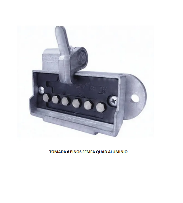 TOMADA 6 PINOS FEMEA QUAD ALUMINIO