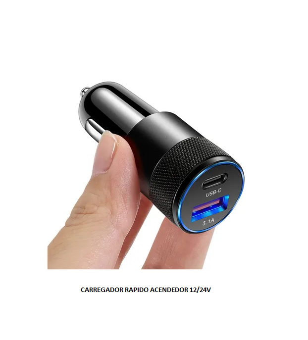 CARREGADOR RAPIDO ACENDEDOR 12/24V