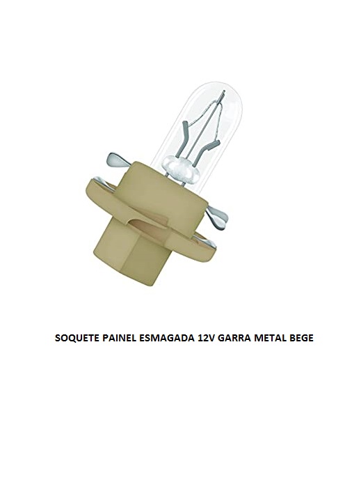 SOQUETE PAINEL ESMAGADA 12V GARRA METAL BEGE