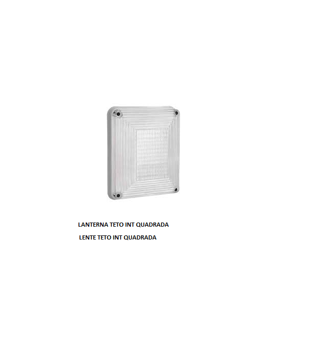 LENTE TETO INT QUADRADA CRISTAL