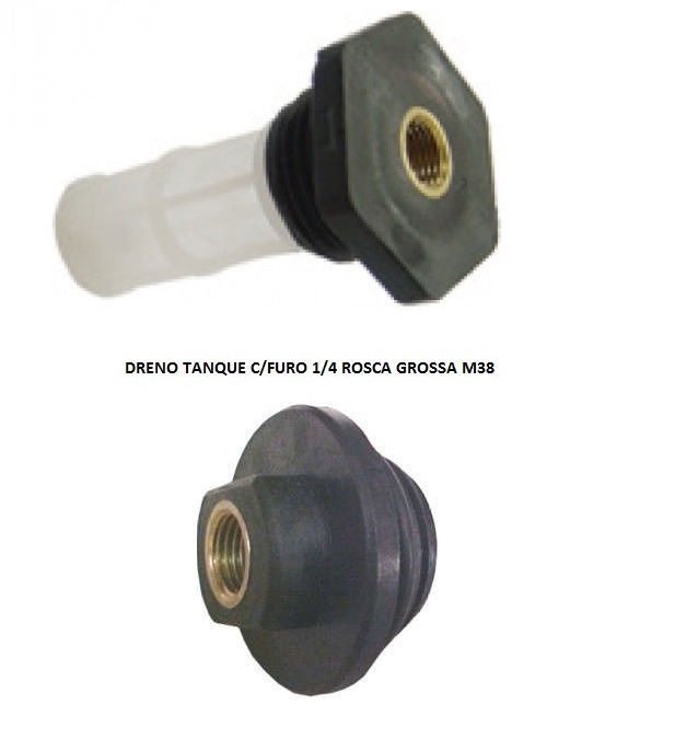 DRENO TANQUE C/FURO 1/4 ROSCA GROSSA M38