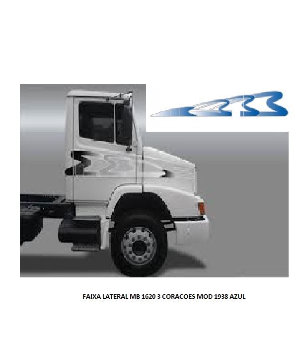 FAIXA LATERAL MB 1620 3 CORACOES MOD 1938 AZUL