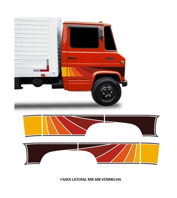 FAIXA LATERAL MB 608 VERMELHA