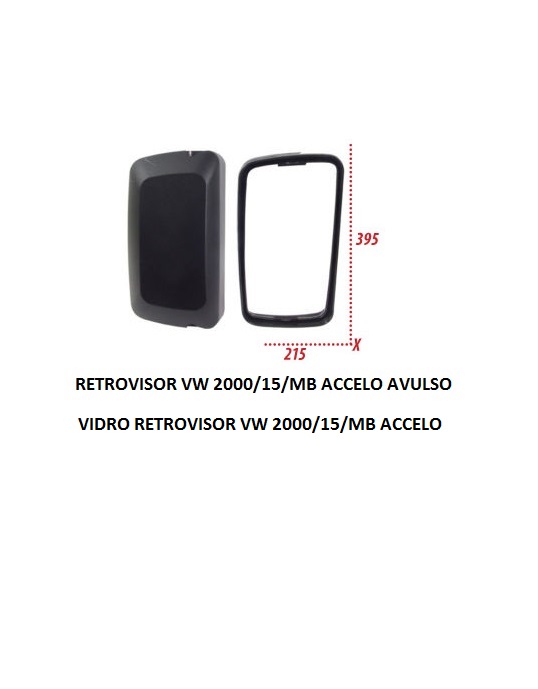 RETROVISOR VW 2000/15/MB ACCELO AVULSO CONVEXO