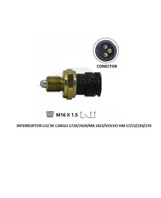 INTERRUPTOR LUZ RE FORD CARGO 1729/2429/MB 2423/VOLVO VM 17/23/210/270