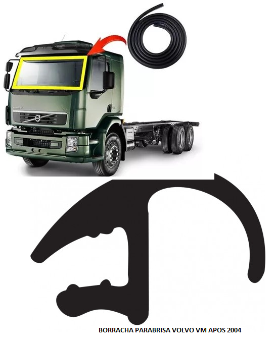 BORRACHA PARABRISA VOLVO VM APOS 2004