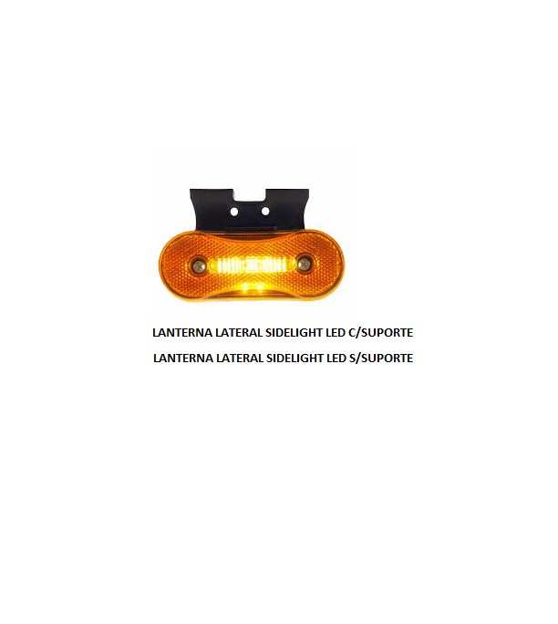 LANTERNA LATERAL SIDELIGHT LED C/SUPORTE AMARELA