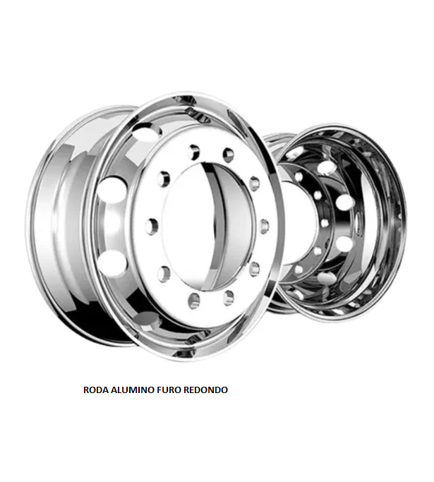 RODA ARO 22,5X8,25 10F ALUMINIO ESPELHAMENTO EXTERNO/INTERNO