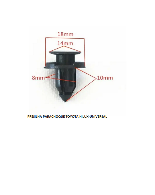 PRESILHA PARACHOQUE TOYOTA HILUX/GRADE