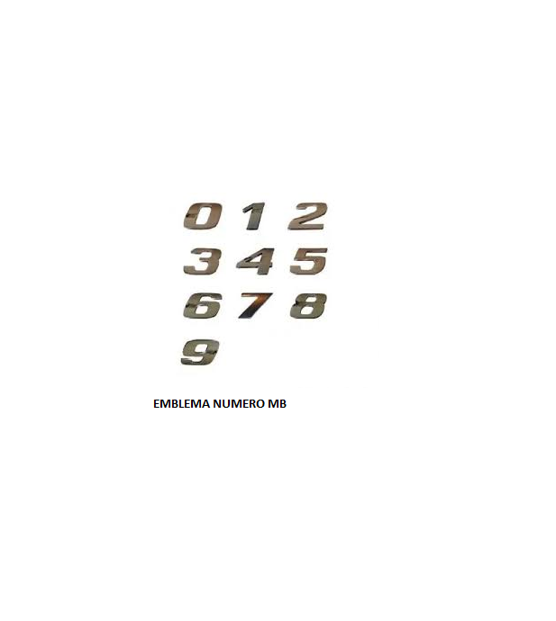 EMBLEMA NUMERO MB 0 CROMADO