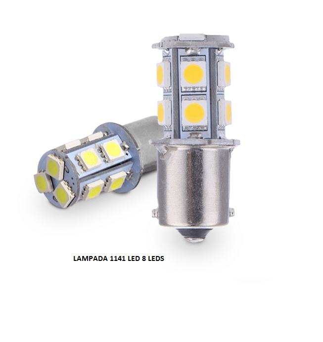 LAMPADA 1141 LED 24V BRANCA 8 LEDS