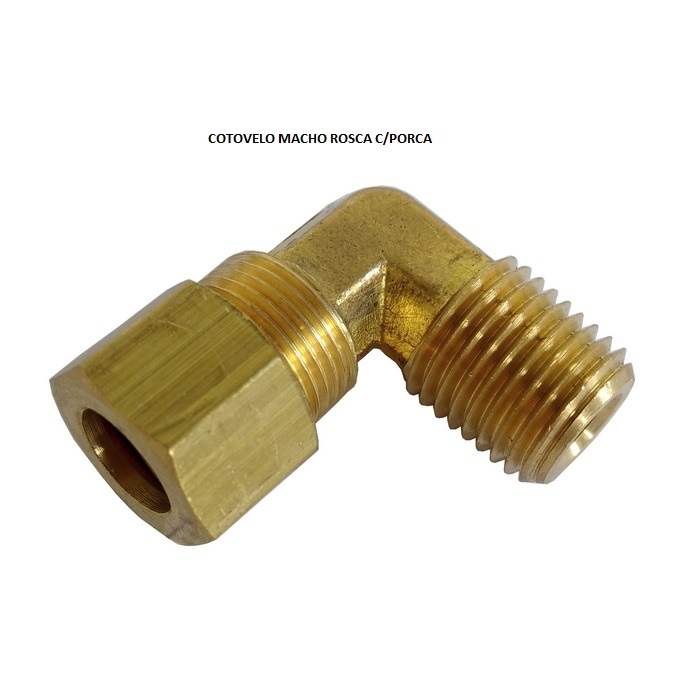 COTOVELO MACHO ROSCA NPTF1/4XT1/2 C/PORCA