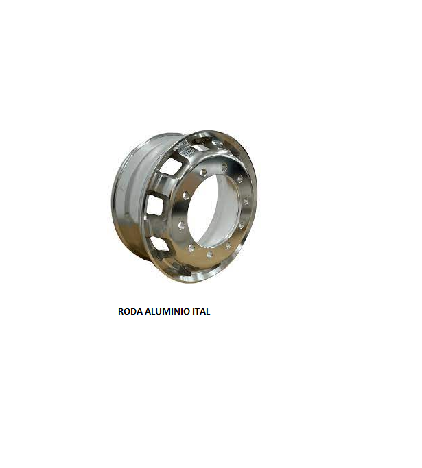 RODA ARO 22,5 10F ALUMINIO ABRILHANTADA