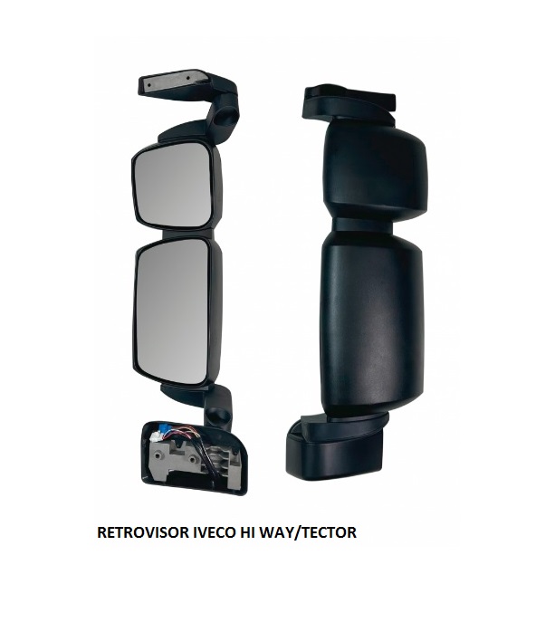RETROVISOR IVECO HI WAY/TECTOR 9190/11190 ELETRICO C/ DESEMBACADOR