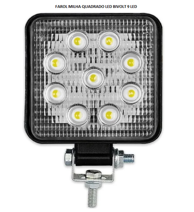 FAROL MILHA QUADRADO LED BIVOLT 9 LED