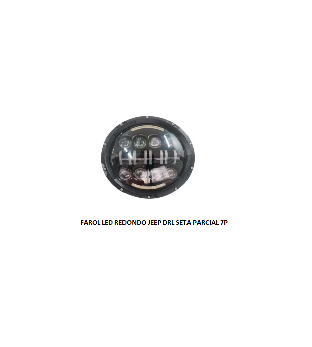 FAROL LED REDONDO JEEP DRL SETA PARCIAL 7P