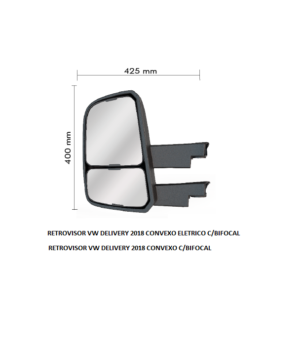 RETROVISOR VW DELIVERY 2018/ LD CONVEXO ELETRICO C/BIFOCAL