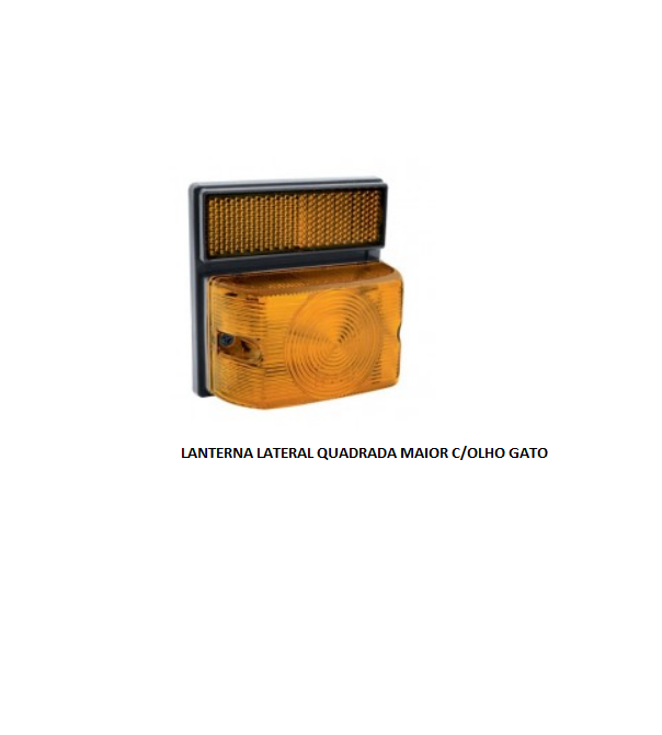 LANTERNA LATERAL QUADRADA MAIOR C/OLHO GATO AMARELA