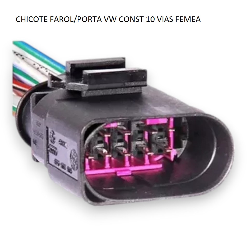 CHICOTE FAROL/PORTA VW CONST 10 VIAS FEMEA