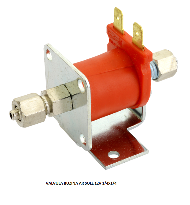 VALVULA BUZINA AR SOLE 12V 1/4X1/4