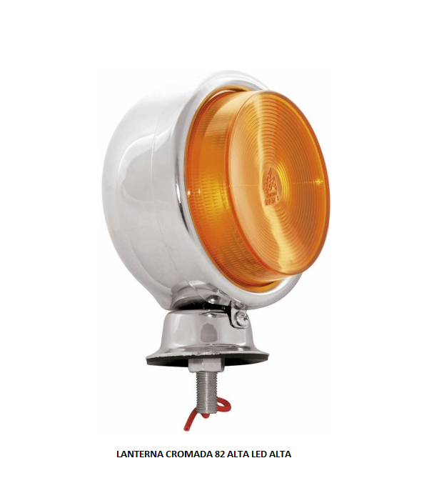LANTERNA CROMADA 82 ALTA LED AMARELA