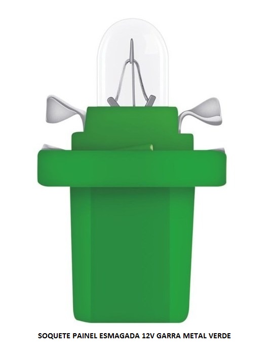 SOQUETE PAINEL ESMAGADA 12V GARRA METAL VERDE