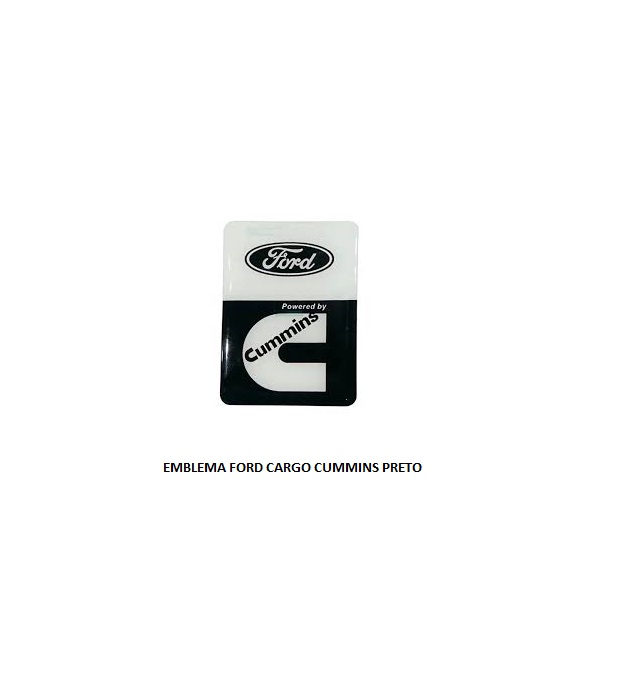 EMBLEMA FORD CARGO RESINADO CUMMINS PRETO