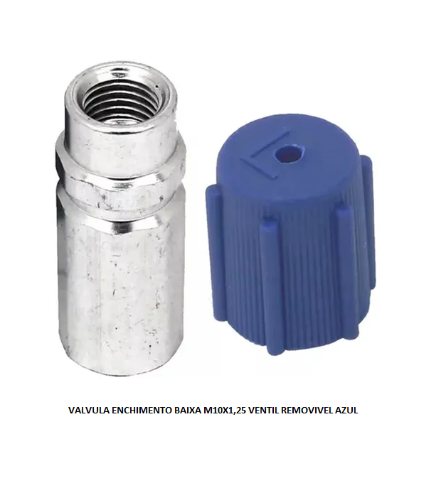 VALVULA ENCHIMENTO BAIXA AR CONDICIONADO M10X1,25 VENTIL REMOVIVEL AZUL