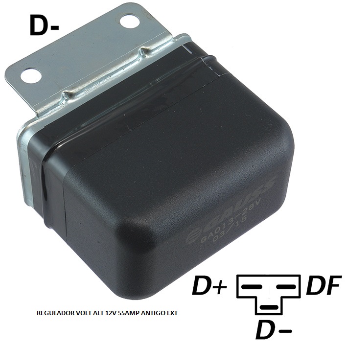 REGULADOR VOLT ALT 12V 55AMP ANTIGO EXT