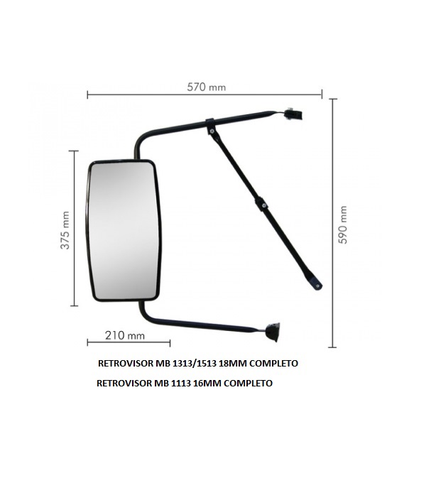 RETROVISOR MB 1313/1513 18MM COMPLETO