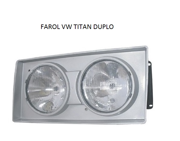 FAROL VW TITAN DUPLO MOLDURA PRATA 2000/2002 LD