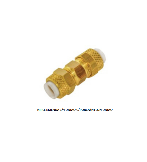 NIPLE EMENDA 5/16 UNIAO C/PORCA/NYLON UNIAO