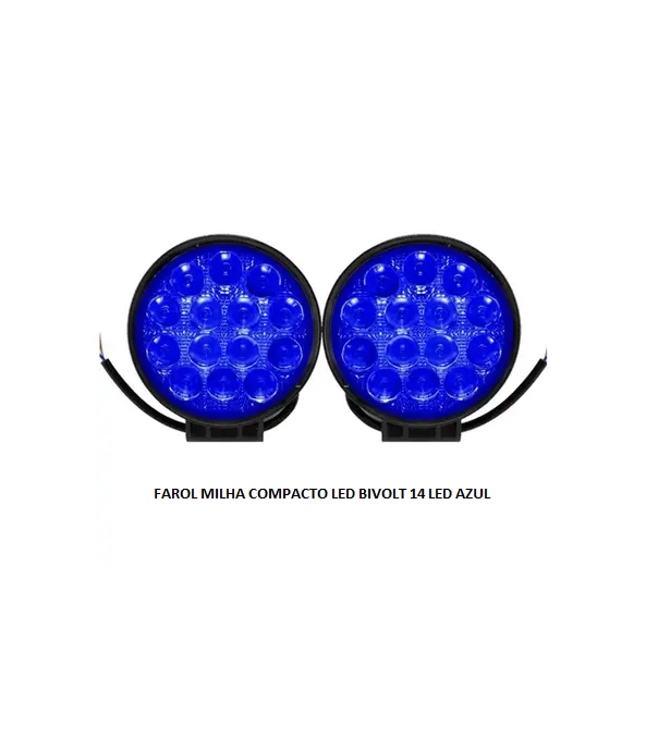FAROL MILHA COMPACTO LED BIVOLT 14 LED AZUL