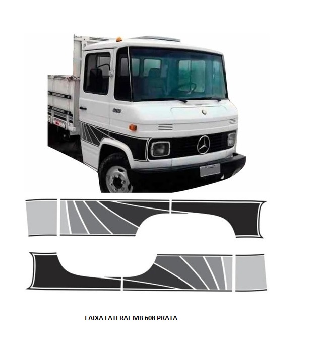 FAIXA LATERAL MB 608 PRATA