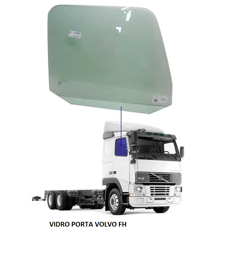 VIDRO PORTA VOLVO NH C/CALHA